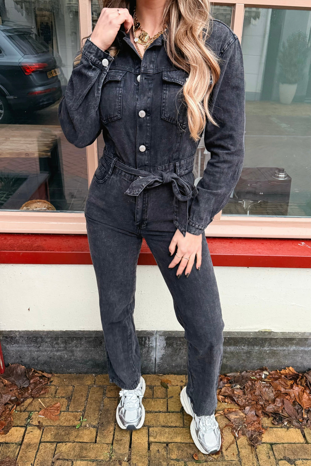 Mikky jeans jumpsuit - Zwart