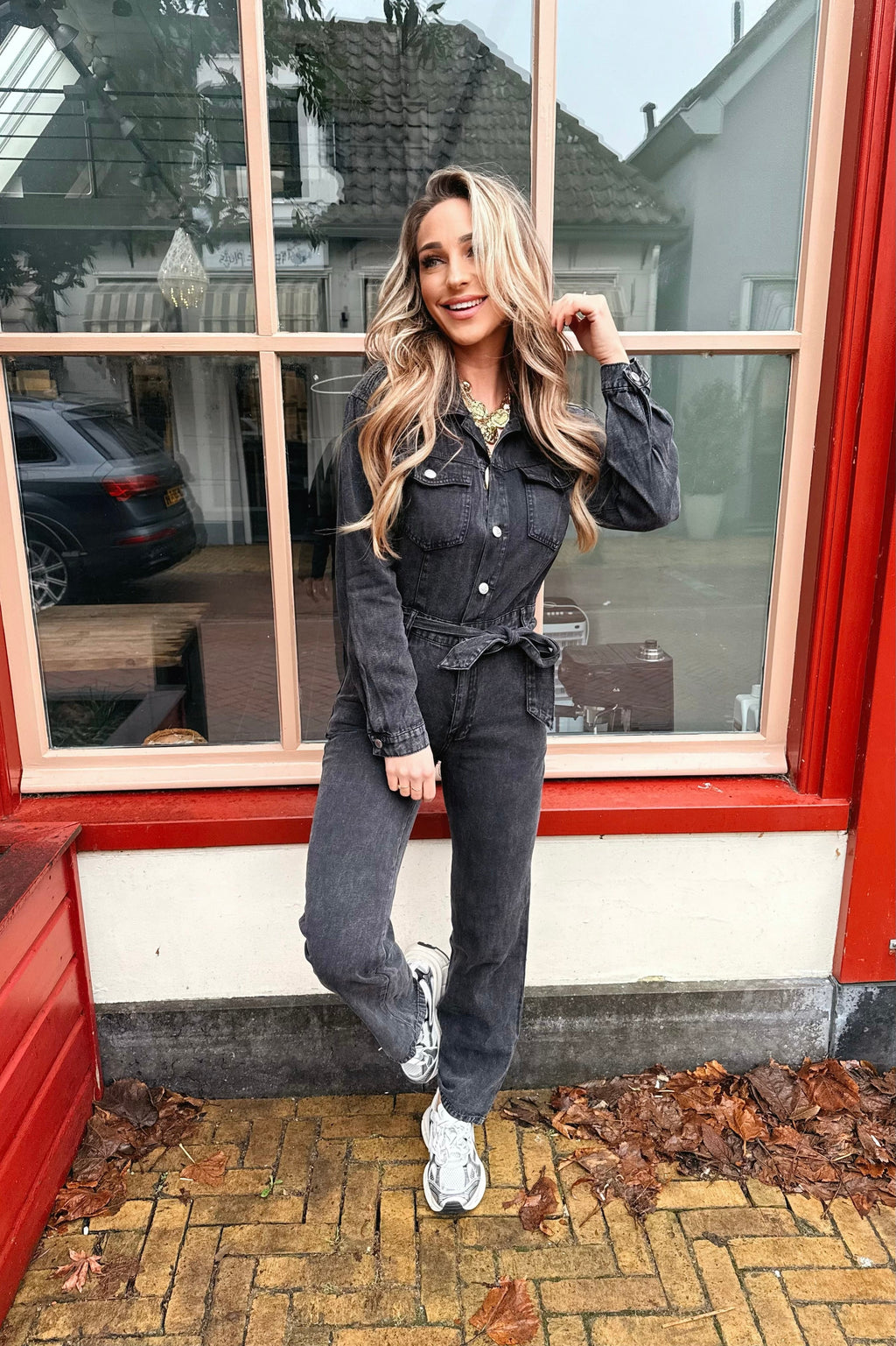 Mikky jeans jumpsuit - Zwart